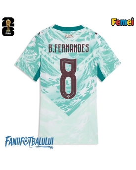 Portugalia Bruno Fernandes #8 Echipament de Fotbal Replică Mondial 2026 Femei Deplasare